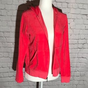 Juicy Couture pink velour jacket with hoodie